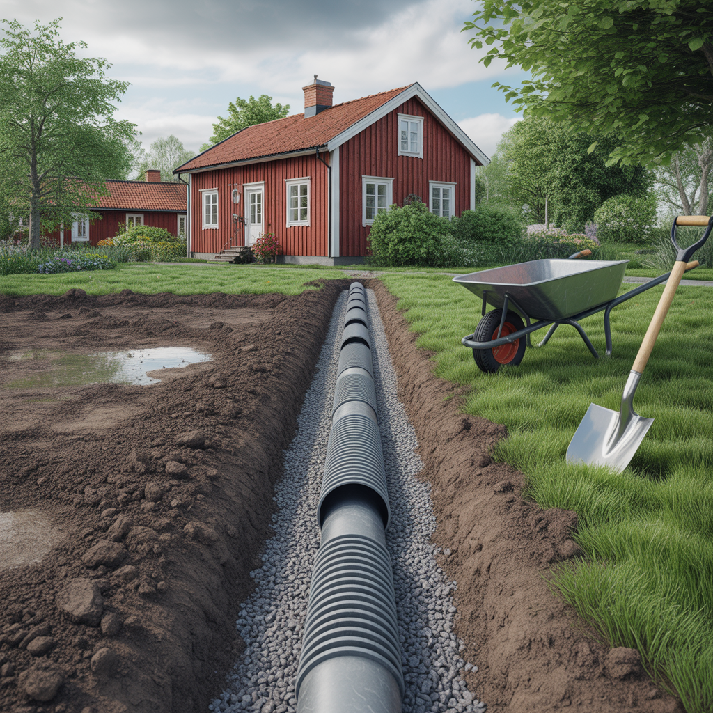 11.Sa sakerstaller du god dranering i en tradgard med mycket lera