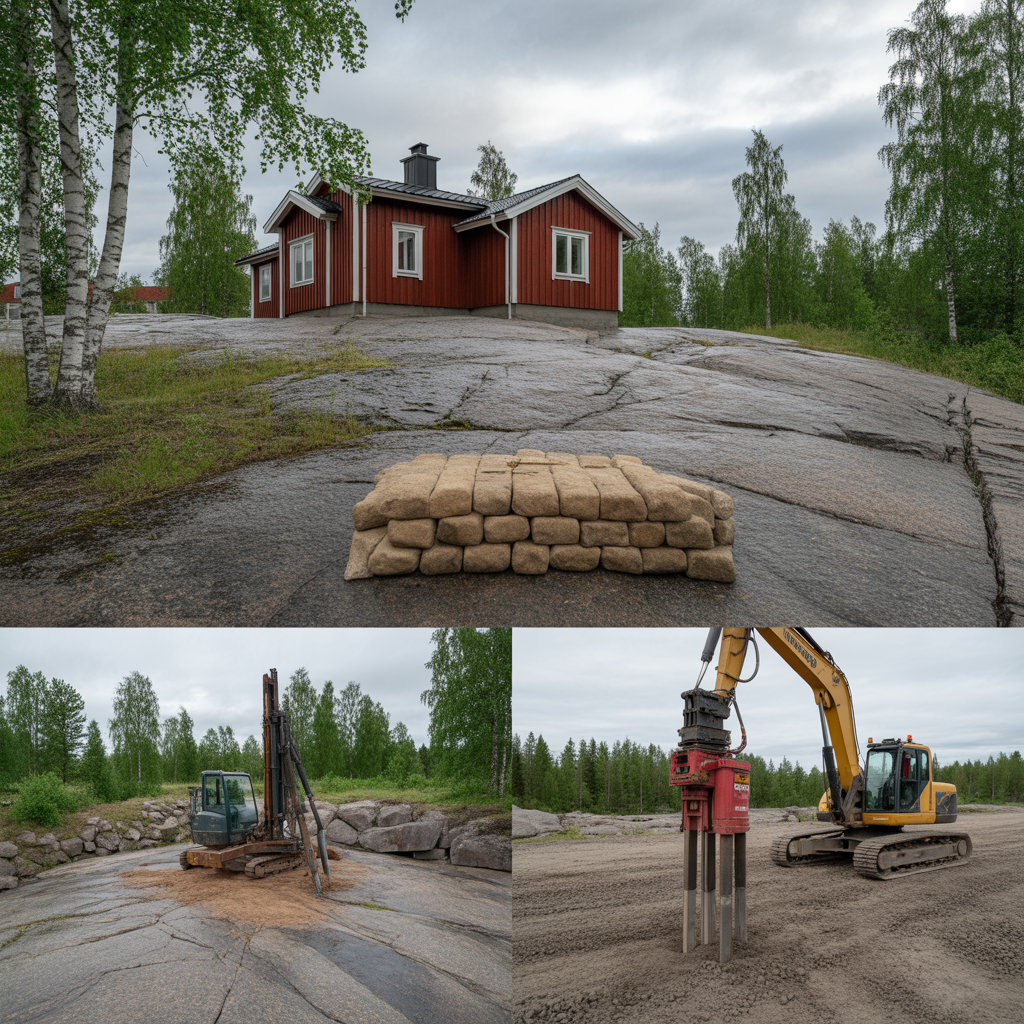 sprangning eller bergsprackning pa tomt jamforelse och kostn