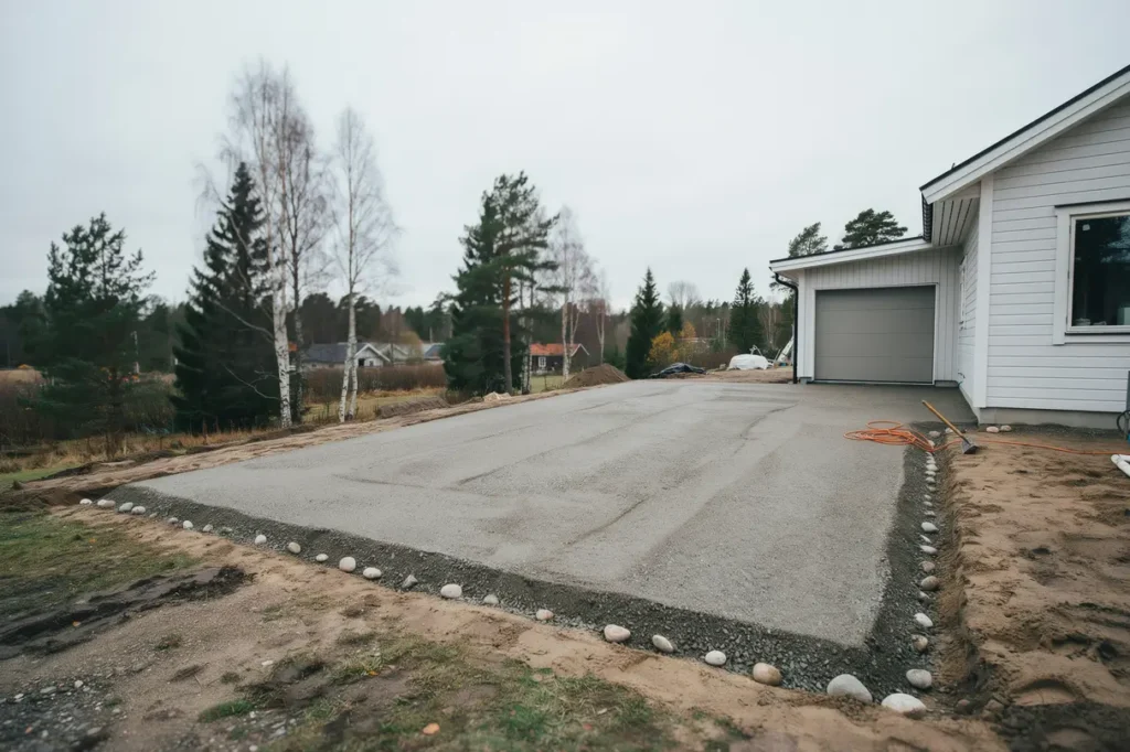 schakt och grundl ggning f r garageuppfart i grillby enk ping