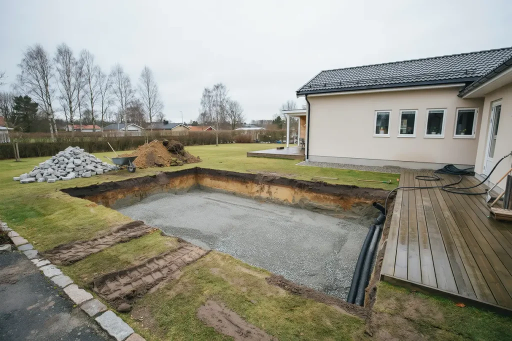 f rarbete f r pool p villatomt schakt dr nering och r tt massor f r en trygg byggstart